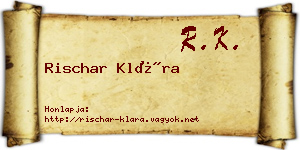Rischar Klára névjegykártya